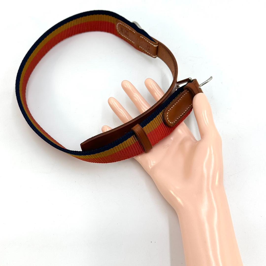 HERMES エルメス ロカバール 犬用首輪 大型犬用 シルバー金具 保存箱付き