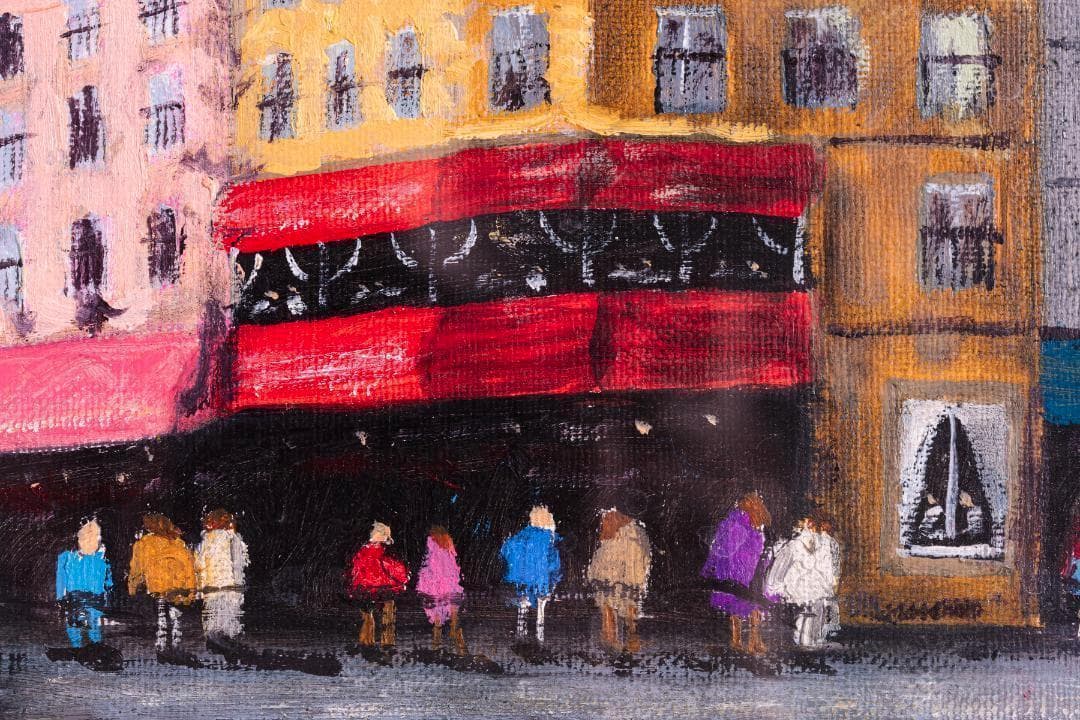 肉筆厚塗り油絵 布マット付き♪ 外寸約730×405mm 手書き油絵W3号相当