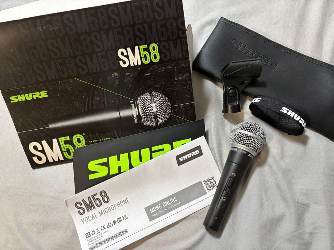 SHURE SM58-Sダイナミックマイク＋マイクケーブル