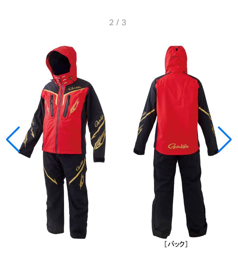 カ*イ様 ガマカツ フィッシングレインスーツ GM3658赤/黒　新品未使用タグ