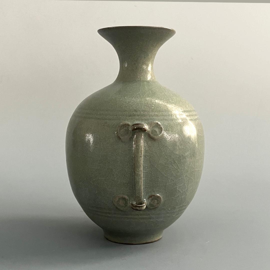 唐物 越窯青磁瓶 秘色磁 中国美術 古玩 SN10