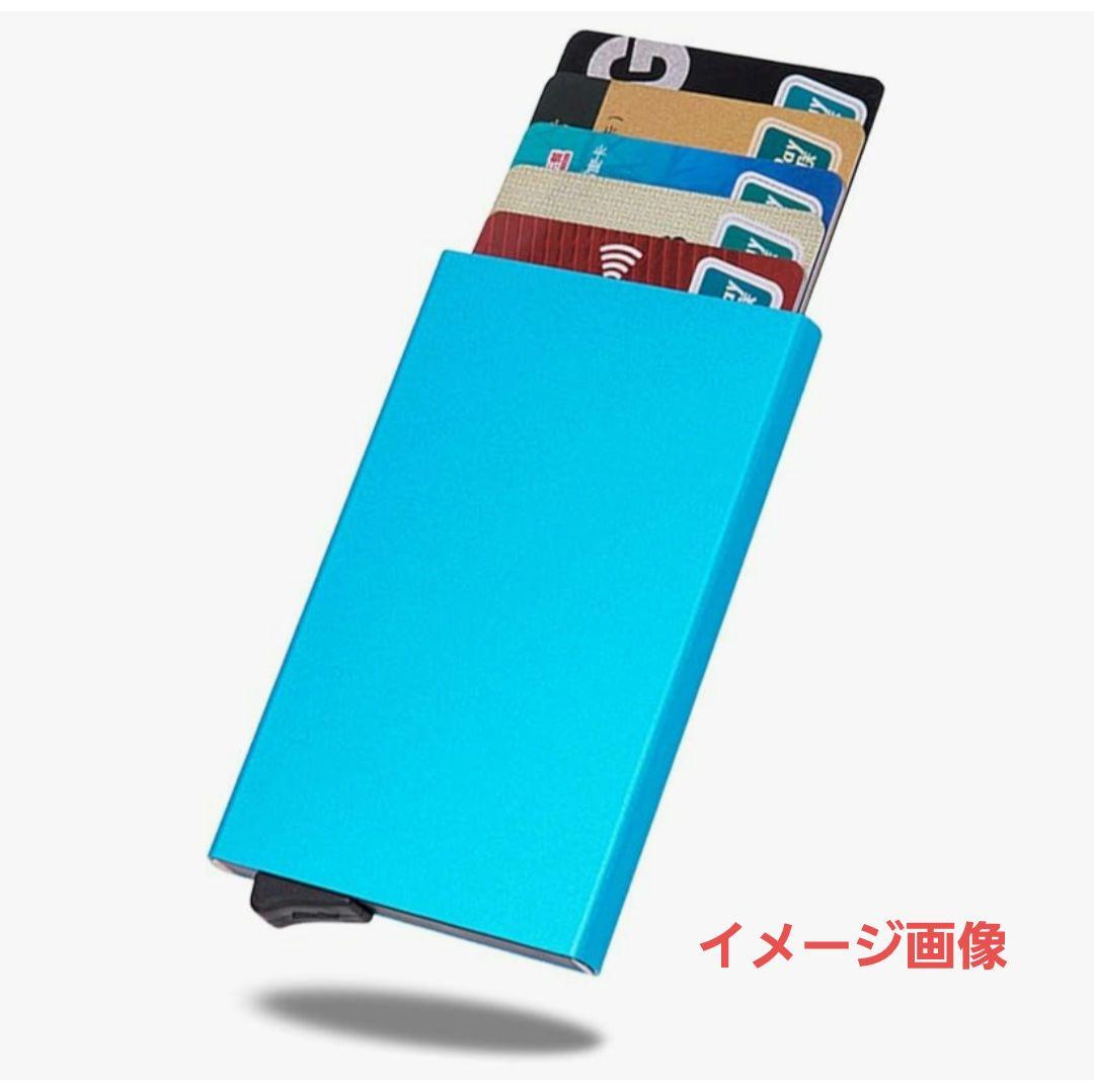VOLAN スライド式カード入れホルダー ブルー
