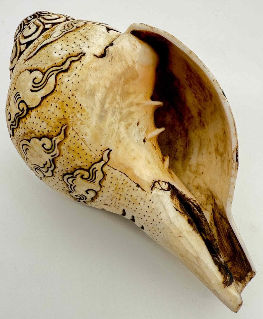 ◆チベット密教法具　法螺貝（シャンカ）ナーギー（龍神女）