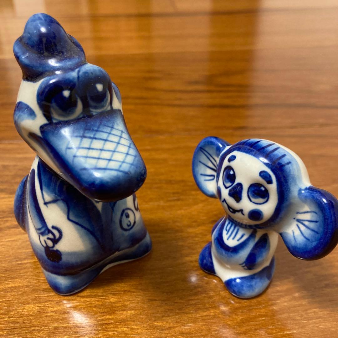 【値下げ】チェブラーシカ　ゲーナ　陶器　置物