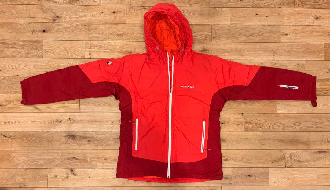 モンベルスキーウェア一式（5点）：上下ウェア（160）+手袋+マスク+ゴーグル