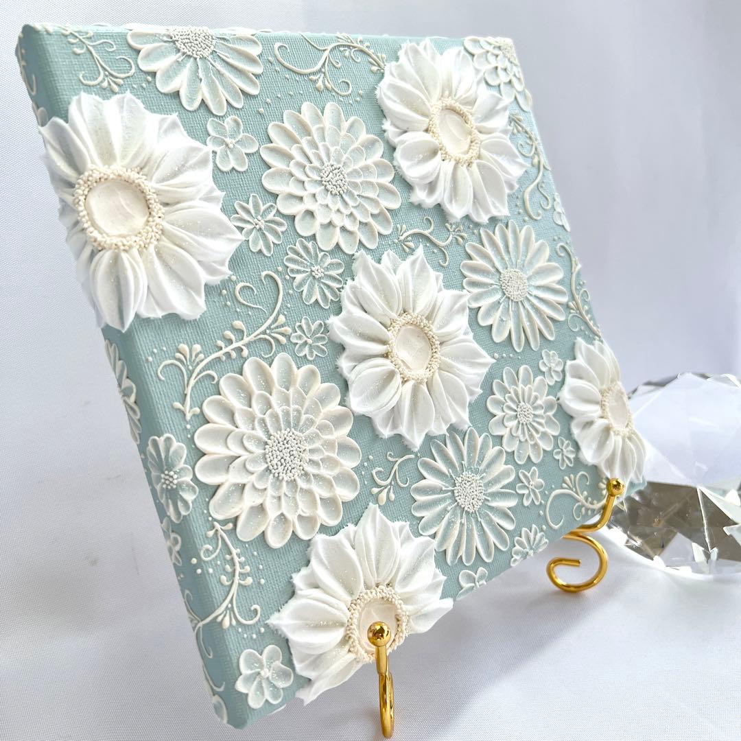 テクスチャーアート　絵画　インテリアアート　立体　花　絵　ボタニカルアート　現代