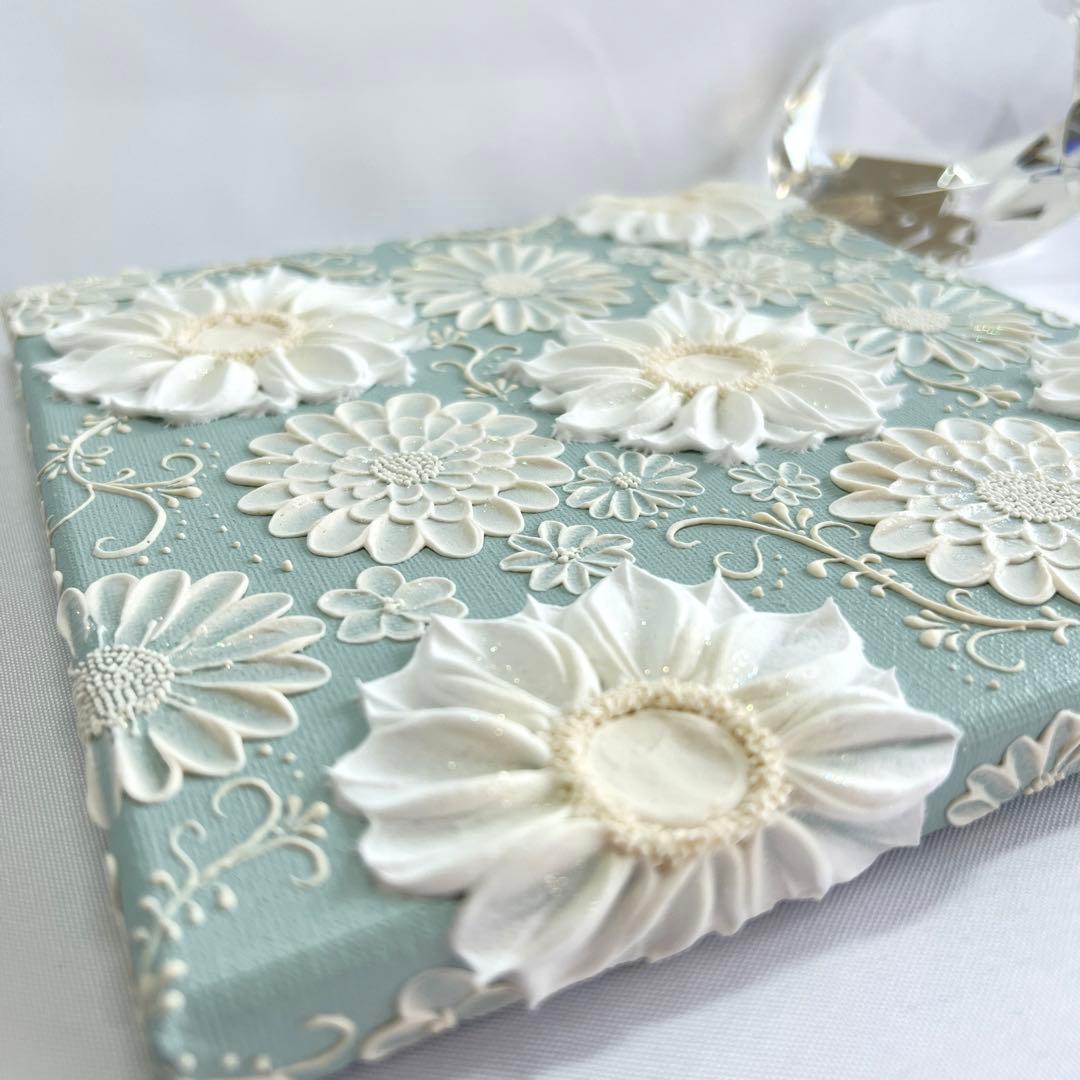 テクスチャーアート　絵画　インテリアアート　立体　花　絵　ボタニカルアート　現代