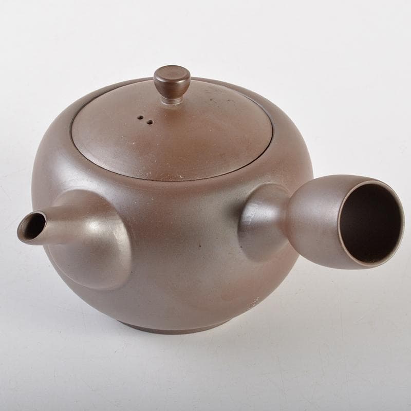 煎茶道具　萬古焼　館正規 作　横手急須　共布共箱　V　R7207