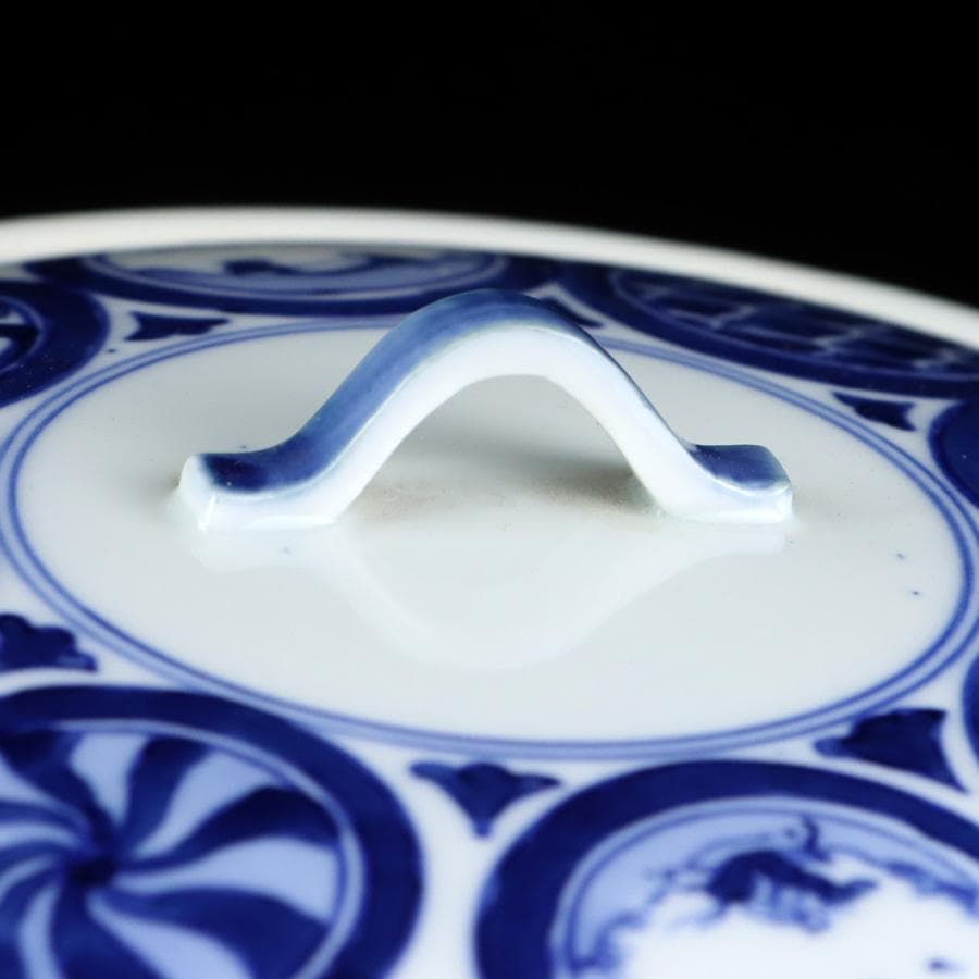 Y2904-4 茶道具 平安 春峰造 祥瑞丸文水指 共箱　　#14