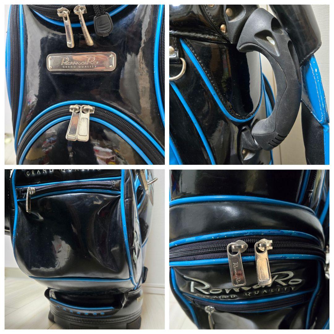 RomaRo キャディバッグ ブルー ブラック エナメル ロマロ