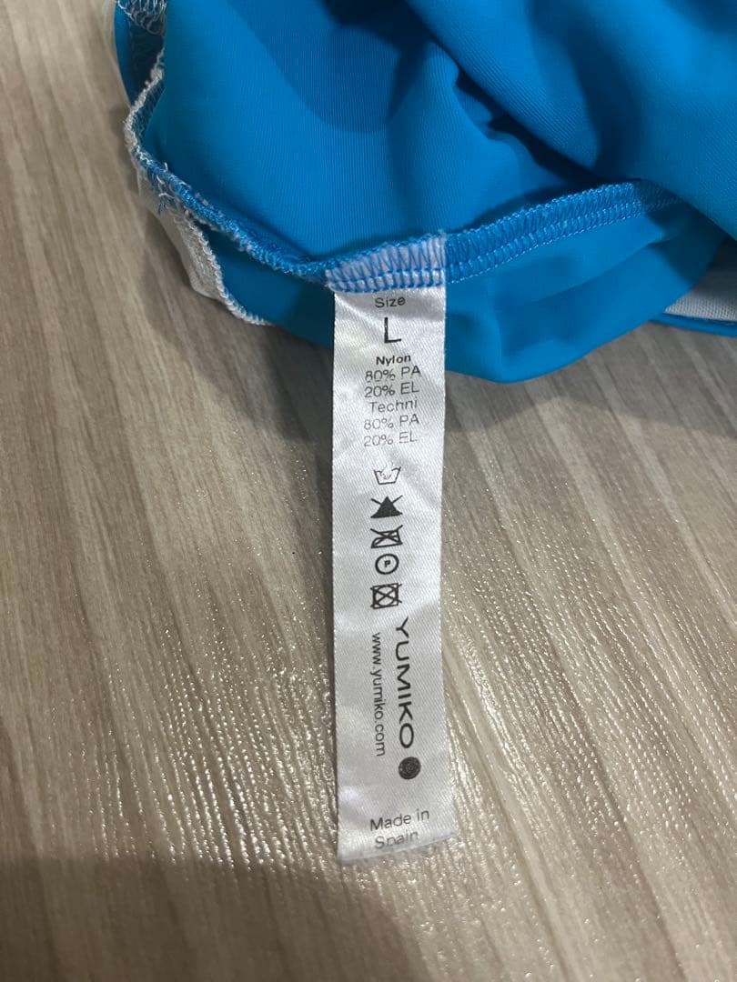 Yumiko Vネックメッシュ長袖10部丈レオタード　Lサイズ