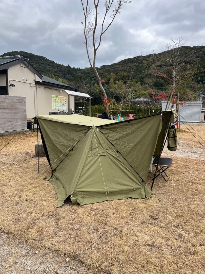 8tailパップテントサイド ウール前、後付