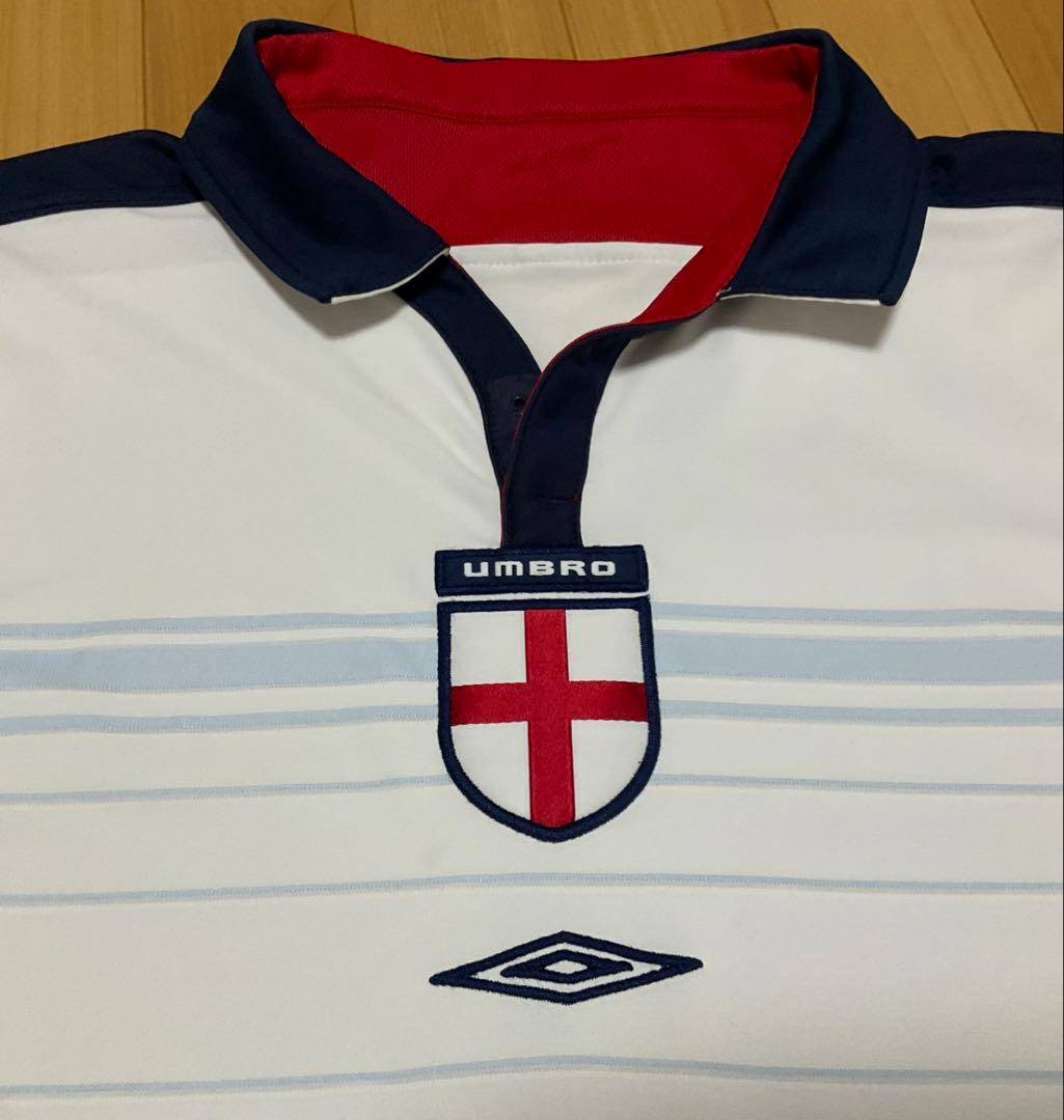 イングランド代表アンブロUmbro長袖ユニフォームXL ホワイト（リバーシブル）
