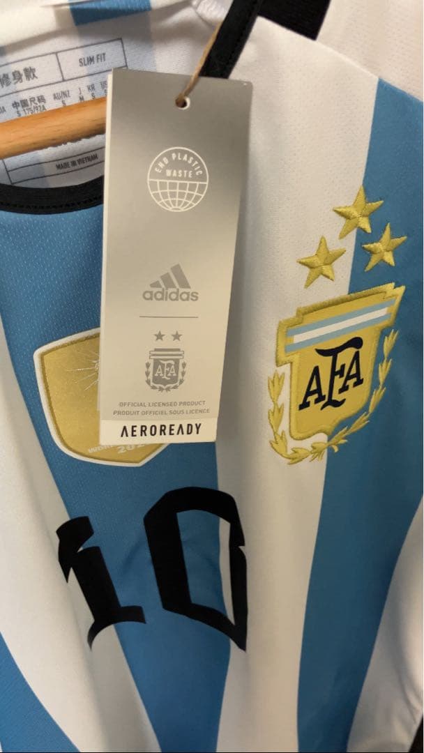 【メッシ アルゼンチン代表 ユニ 10番】W杯パッチ付き 3S 新品タグ付き