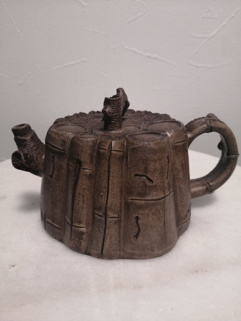 中国美術 紫泥 紫砂 切株 茶道具 急須 古美術