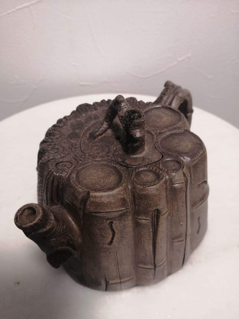 中国美術 紫泥 紫砂 切株 茶道具 急須 古美術