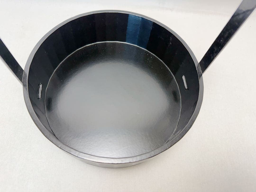 ほぼ未使用 茶道具 丸手付莨盆一閑塗 宗旦好写 曽根幸風作 染付火入灰吹灰付元箱