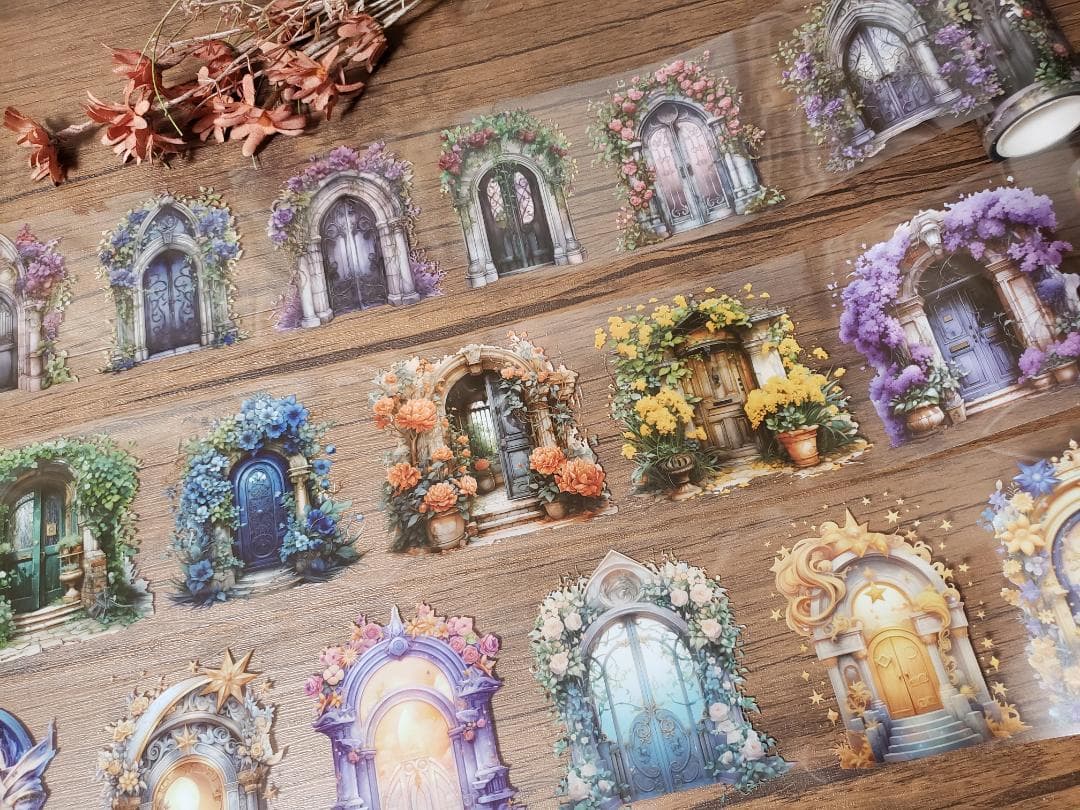 【nene様】「フローラルプリンセス光のフラワードアPETテープ6種」未開封①