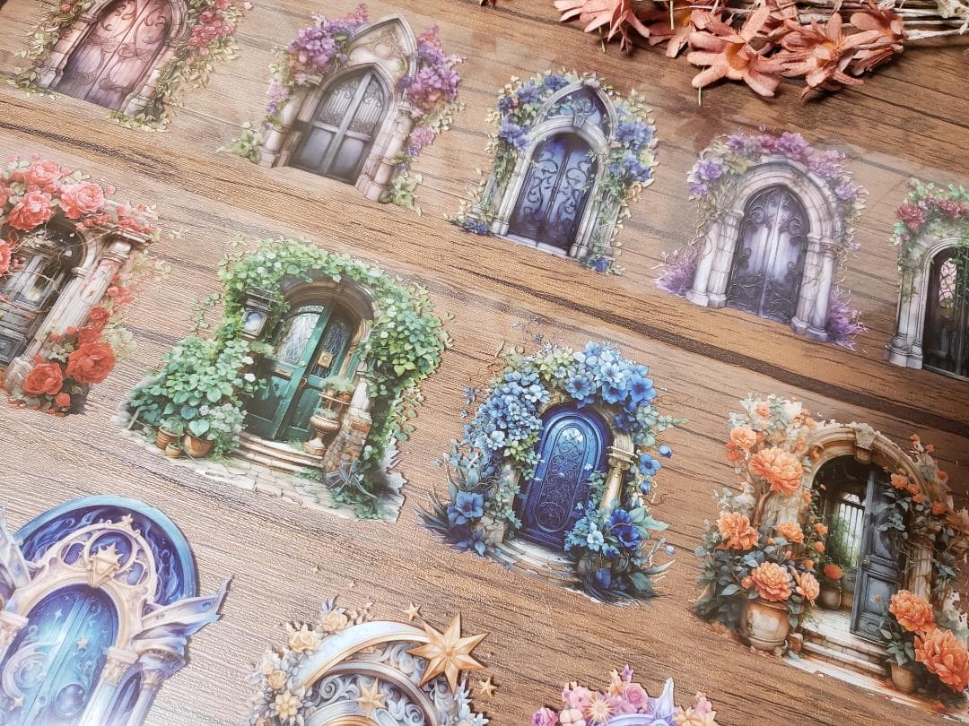 【nene様】「フローラルプリンセス光のフラワードアPETテープ6種」未開封①