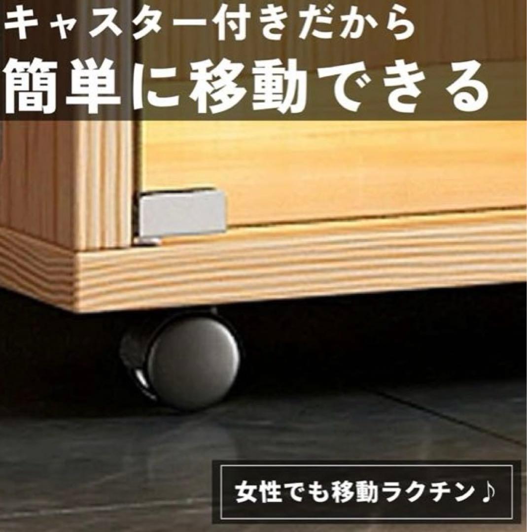 猫 ケージ 2段 木製 小型 窓付き ガラス扉 両開き ドア キャスター付き