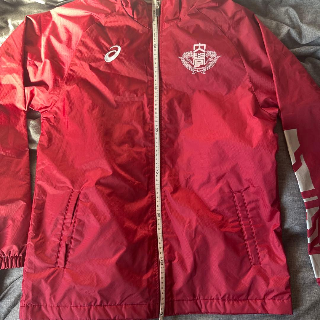 早稲田大学　ア式蹴球部　アシックス ウィンドブレーカー　ジャージ上下　XL L