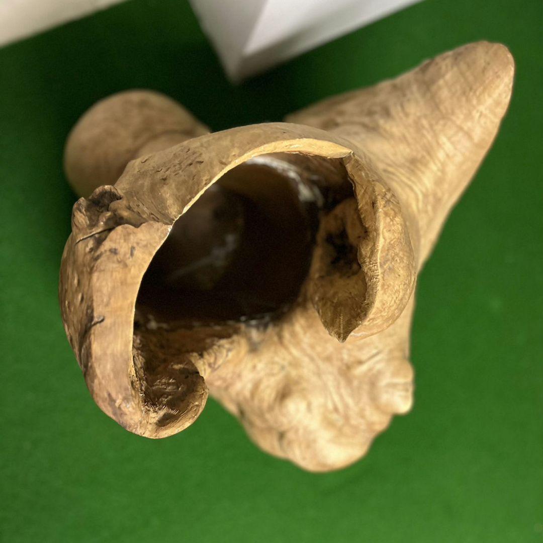 花器　木の根っ子？銅