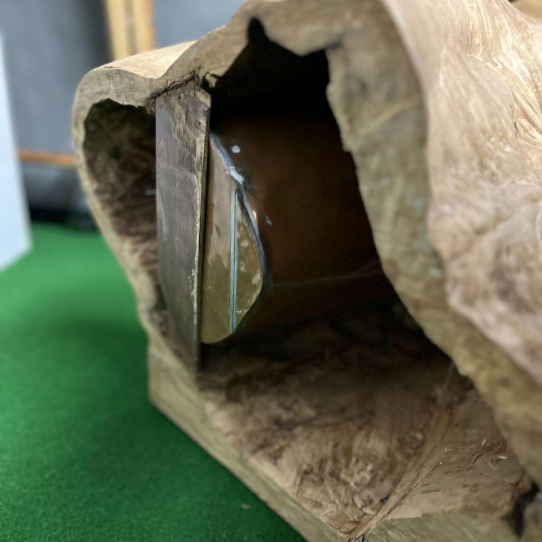 花器　木の根っ子？銅