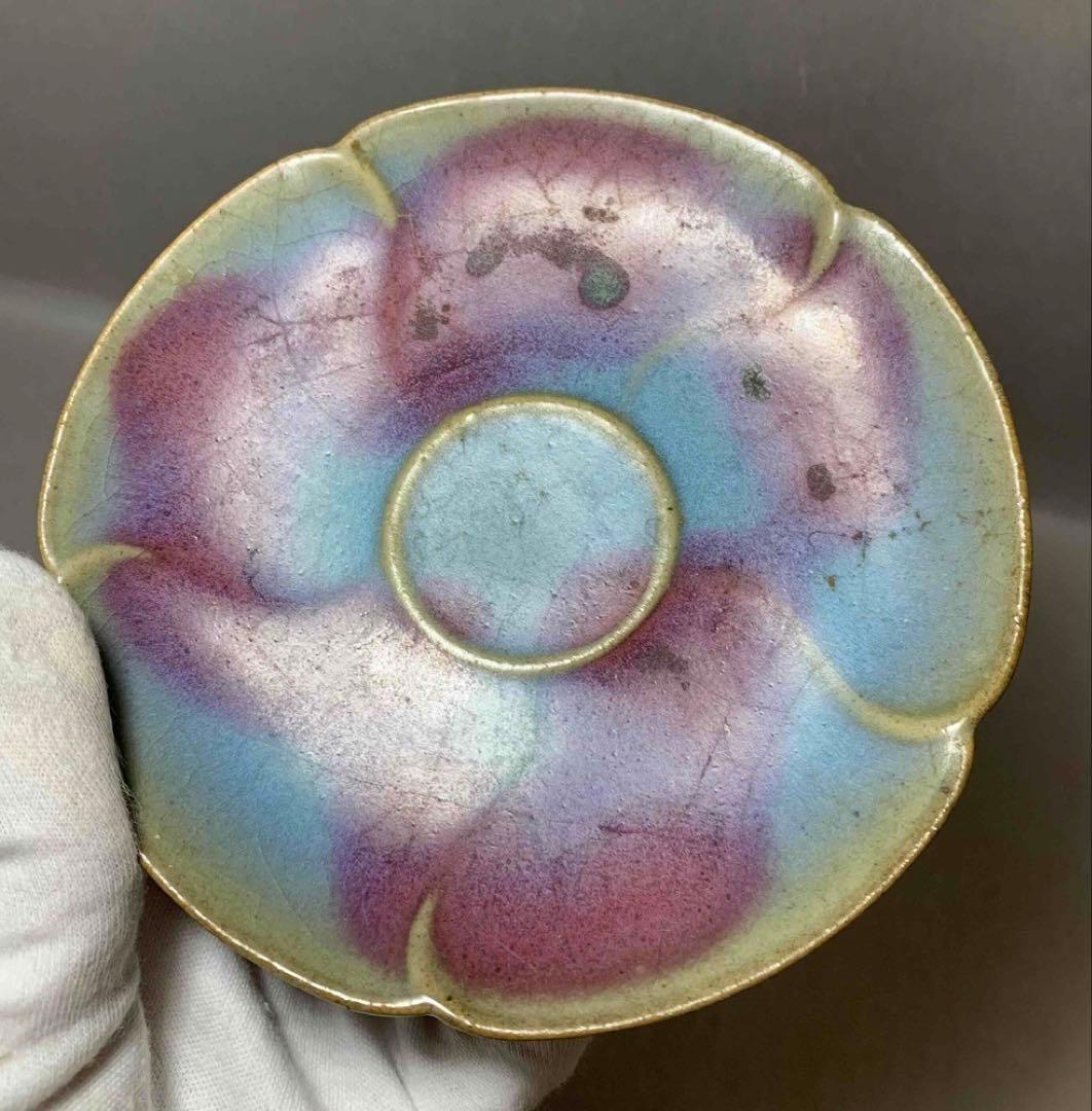 中国 花形托付　龍手付碗　f2220302