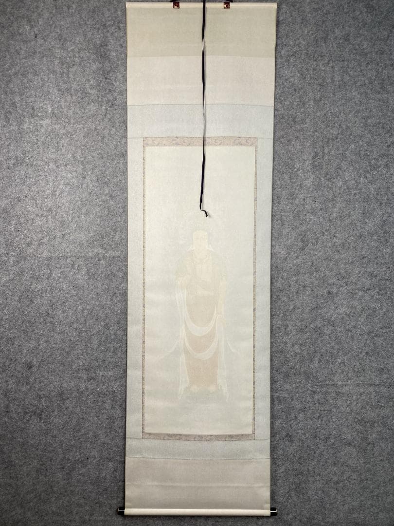 島田葆光【真作】観音図 美品 日本画 絹本 明治 共箱 掛軸24051703