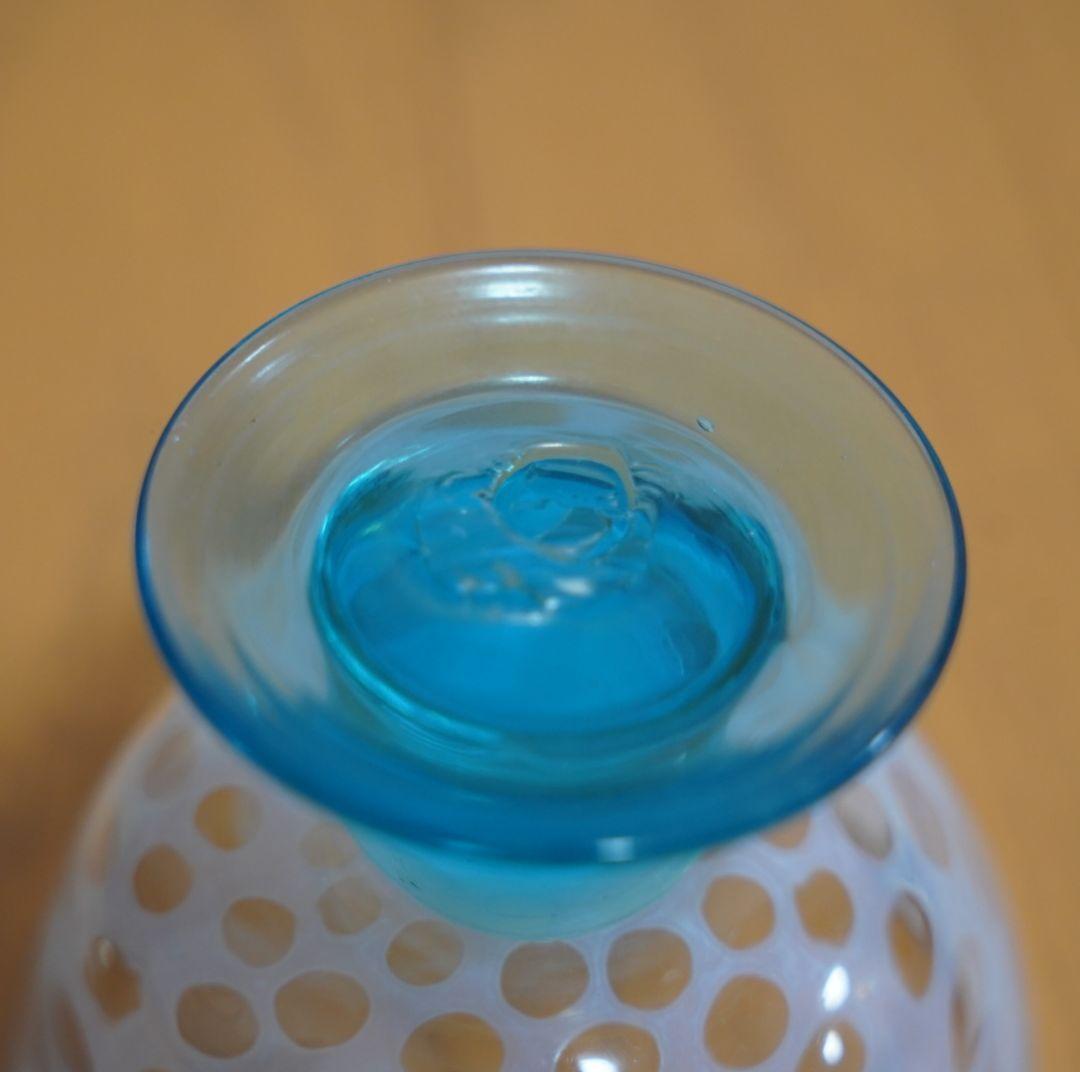 【美品】青と白の氷コップ
