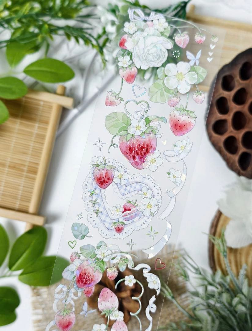 贝壳光 草莓季 6cm×10m 海外マスキングテープ イチゴ　苺