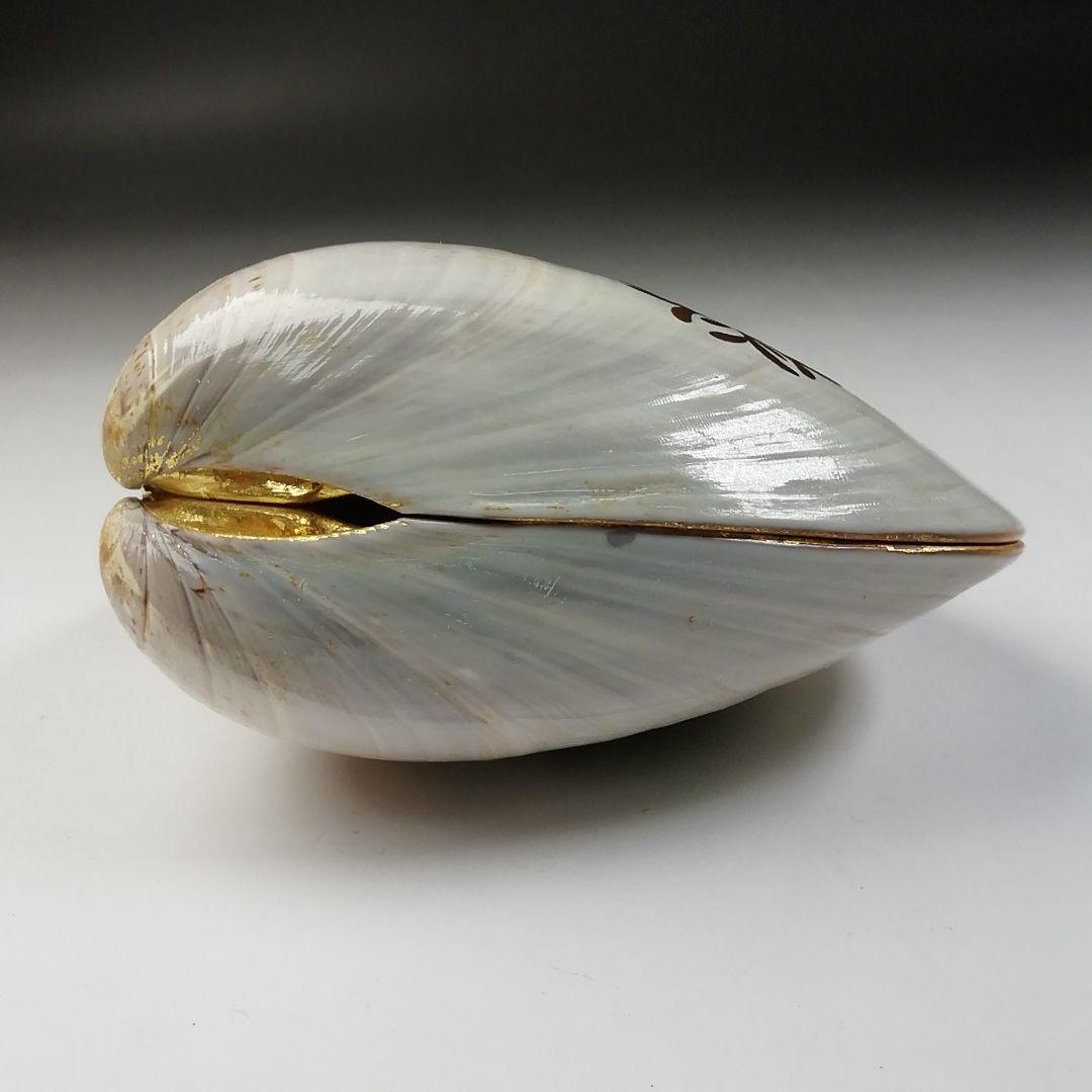 Ｔ７４７　香合　『海松絵　蛤香合』『伊藤表正』　共箱　茶道具