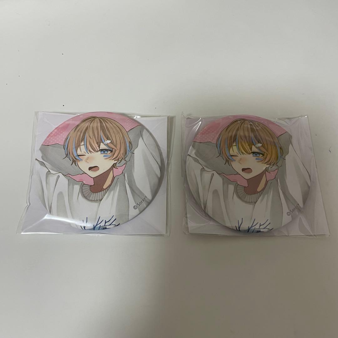 そらびび缶バッジ ピンク等身