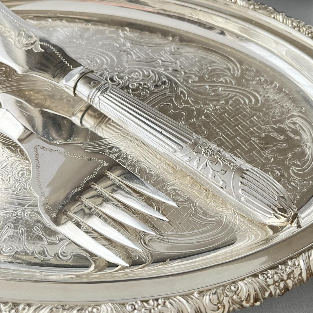 【英国】ビクトリアンのサーバーセット【シルバープレート】