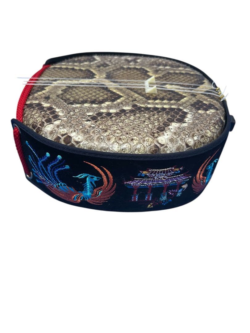 琉球　 沖縄三線 蛇皮 民族楽器　沖縄伝統楽器　バチ・ソフトケース付き