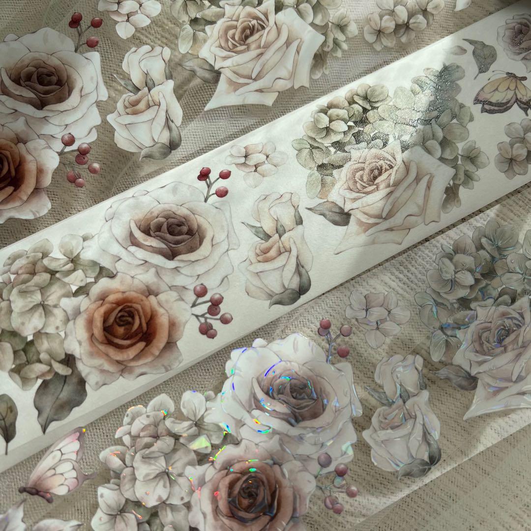 新品　薔薇故事シリーズ　PETマスキングテープ　マステ　5m