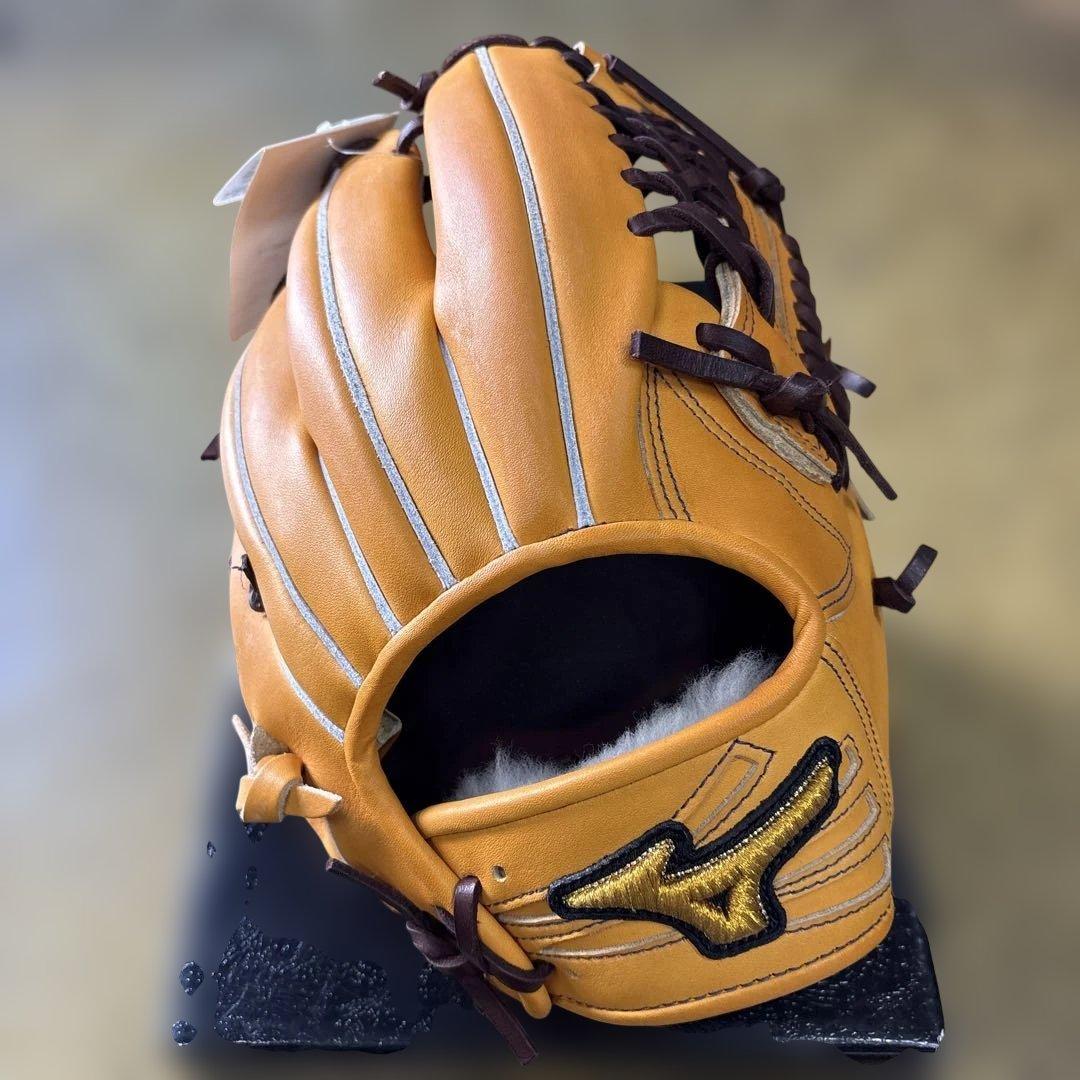 新品未使用タグ付きMizuno Pro 硬式野球グローブ オレンジ右利き内野手用
