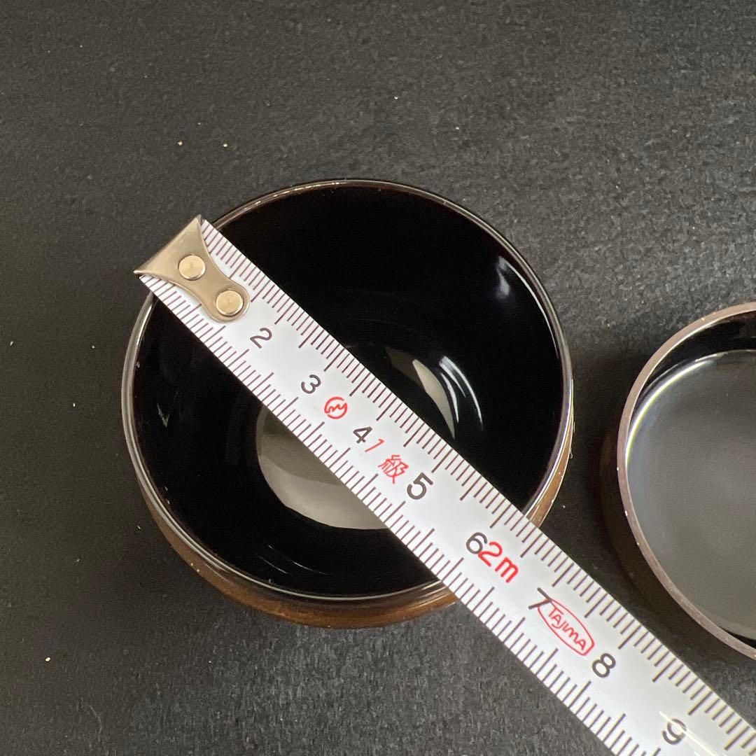 輪島塗　山下春甫造　梨地四君子蒔絵中棗　共箱　高さ約7㎝　東Y8-0106☆2F