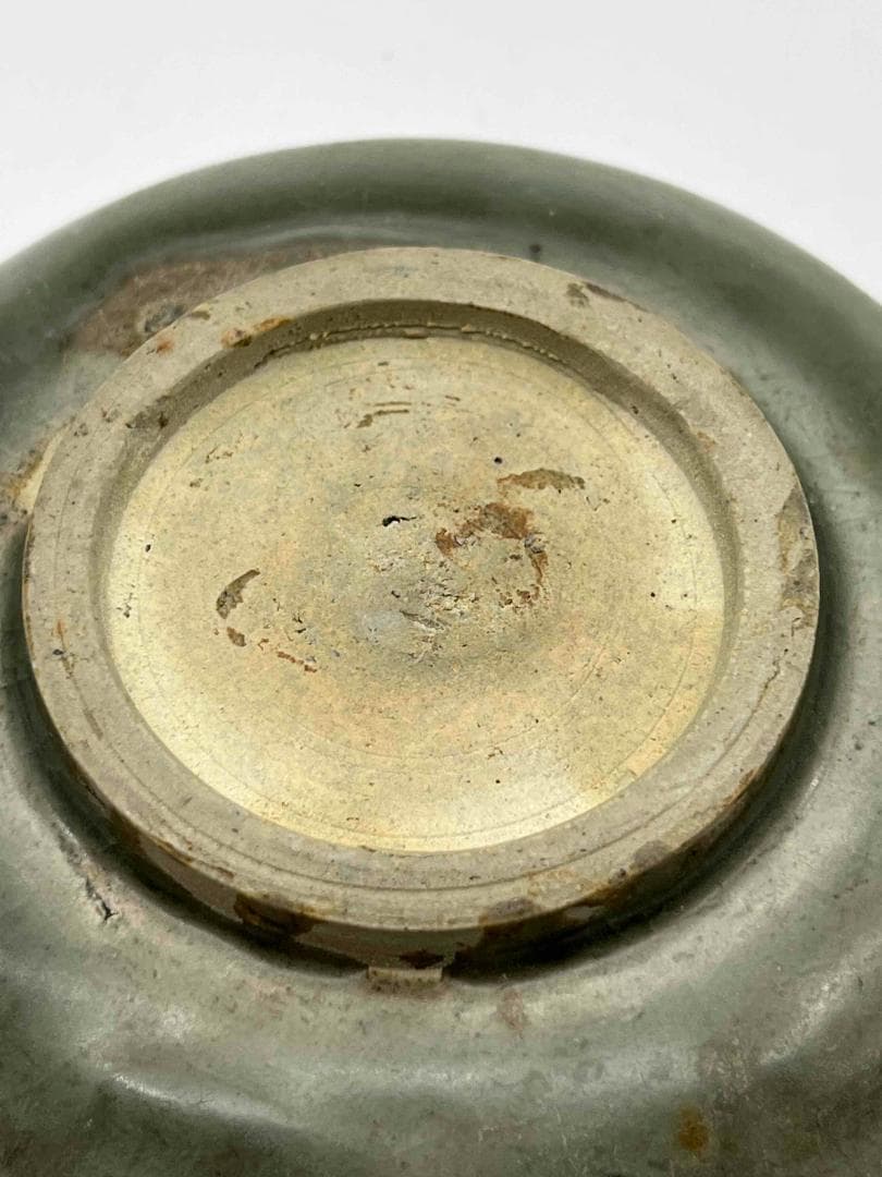 宋時代　青磁　龍泉窯花紋皿　青磁茶盤　 希少貴重　鉢　茶碗　唐物(F-113)