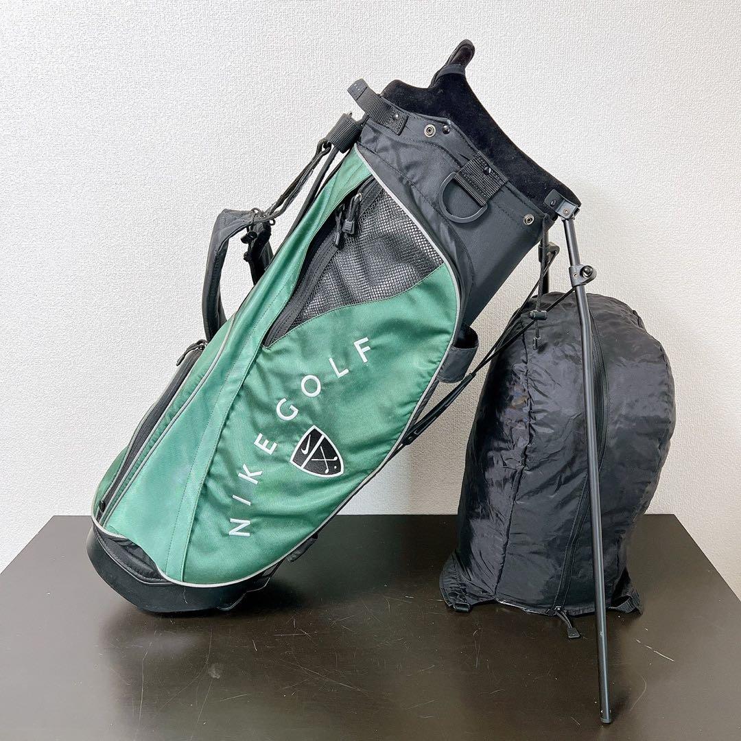 希少 ナイキ ゴルフスタンドキャディバッググリーン 8.5型〜9型4分割フード付