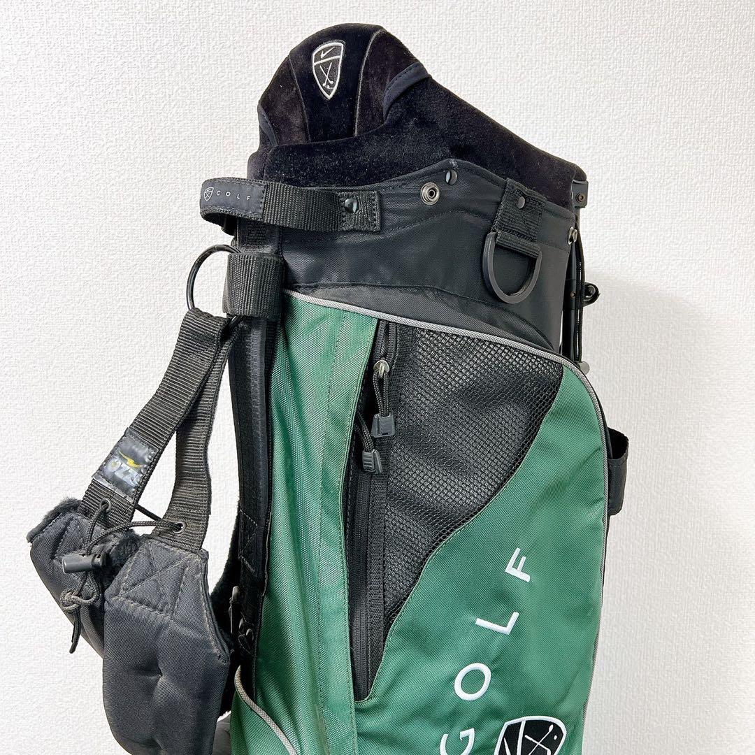 希少 ナイキ ゴルフスタンドキャディバッググリーン 8.5型〜9型4分割フード付