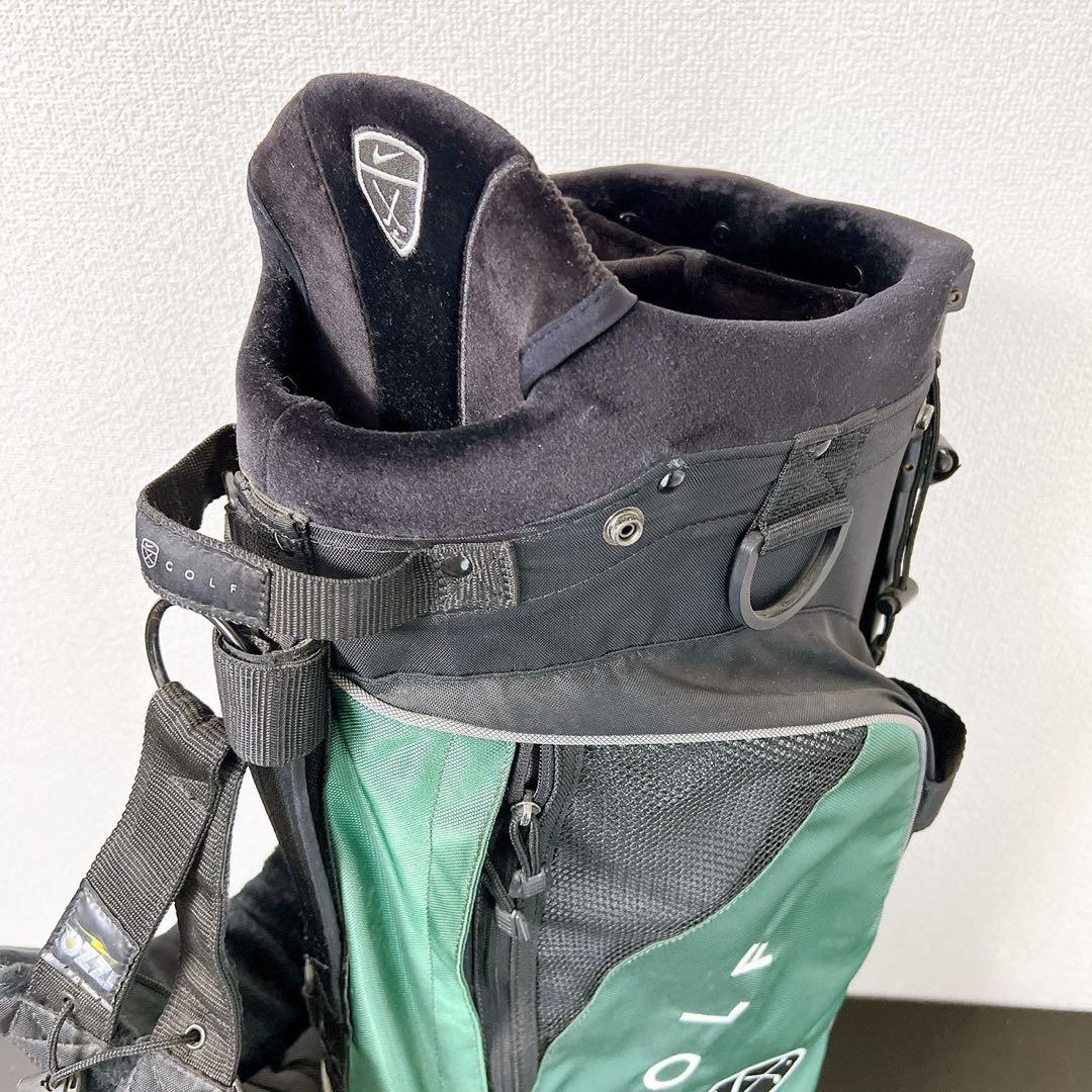 希少 ナイキ ゴルフスタンドキャディバッググリーン 8.5型〜9型4分割フード付