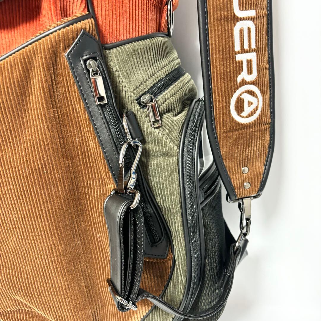 新品 ガジェヘラ ゴルフ コーデュロイ キャディー バッグ カーキ