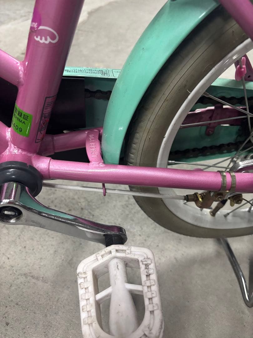 幼児用自転車 ミントグリーンとパープル リトルエンジェル キッズ自転車 美品