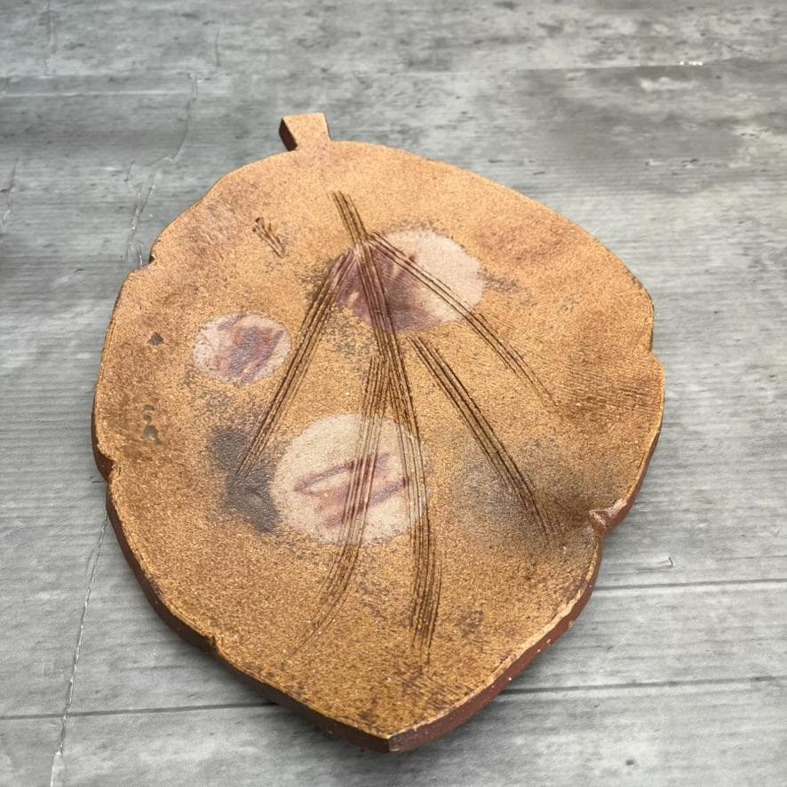 葉皿 平皿 大判 重要無形文化財 藤原雄工房 希少 1点もの アンティーク