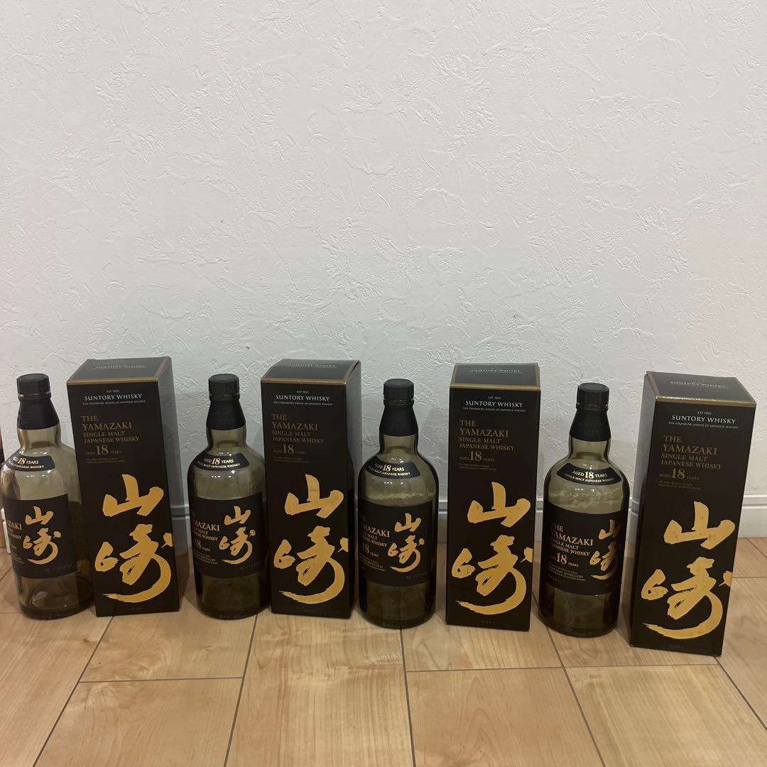 山崎 18年 シングルモルトウイスキー 700ml 空き瓶　箱つき4セット