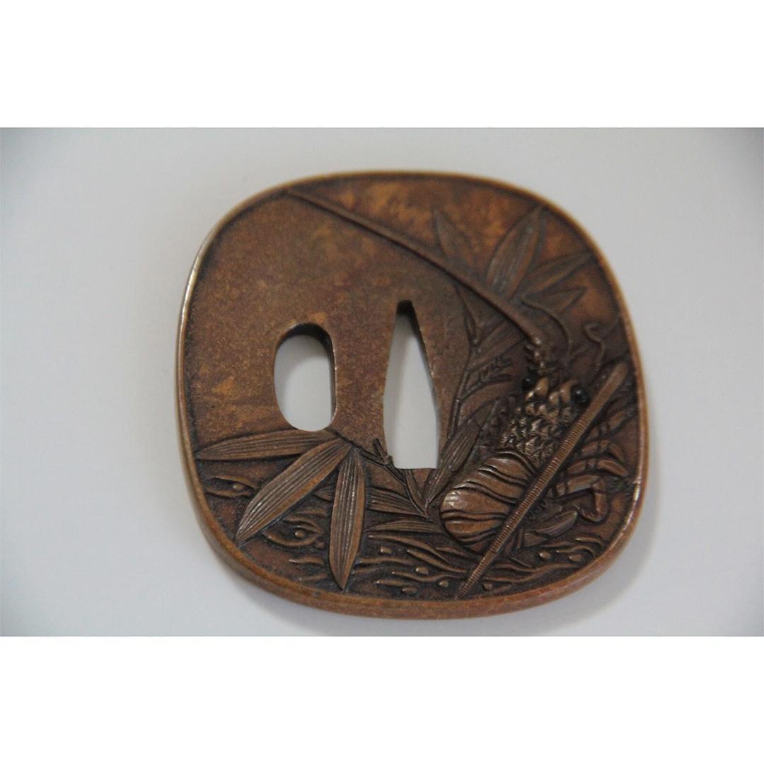 伊勢海老 鐔　刀鍔 日本刀 装具 刀装飾 つば 武具 ツバ