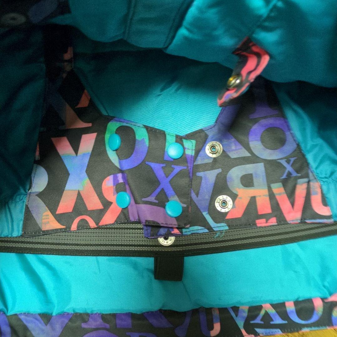【美品】ROXY　スノボウェア　上下セット　Ｓ　総柄　ロゴ　ブラック　ピンク