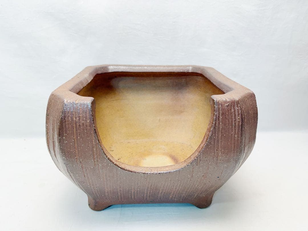 ほぼ未使用 茶道具 高橋乐斎作 四方風炉 信楽焼 タキイ電熱器 敷板 底瓦 共箱