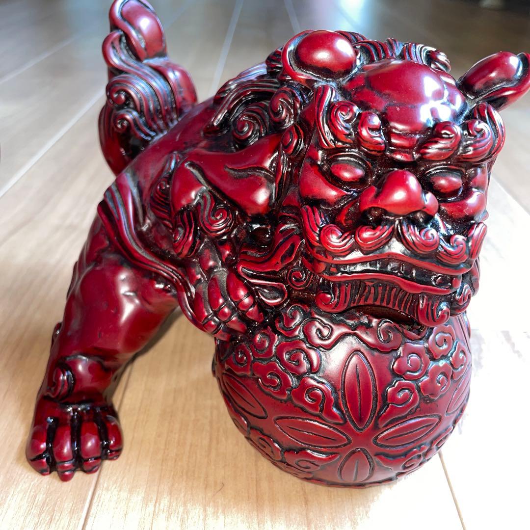 アンティーク　中国　寿山石　獅子一対　置物